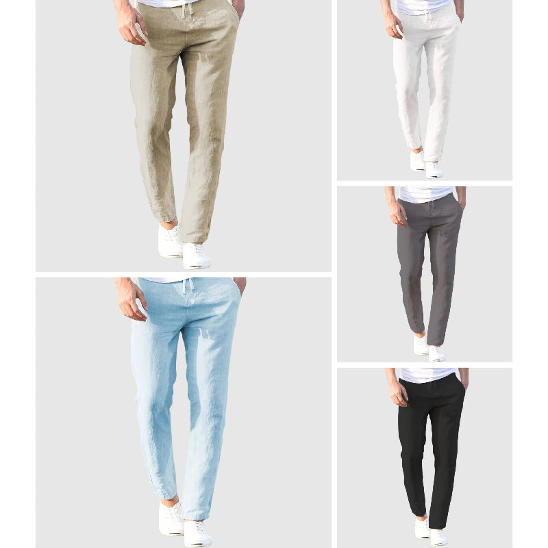 Herren-Leinenhose mit Kordelzug