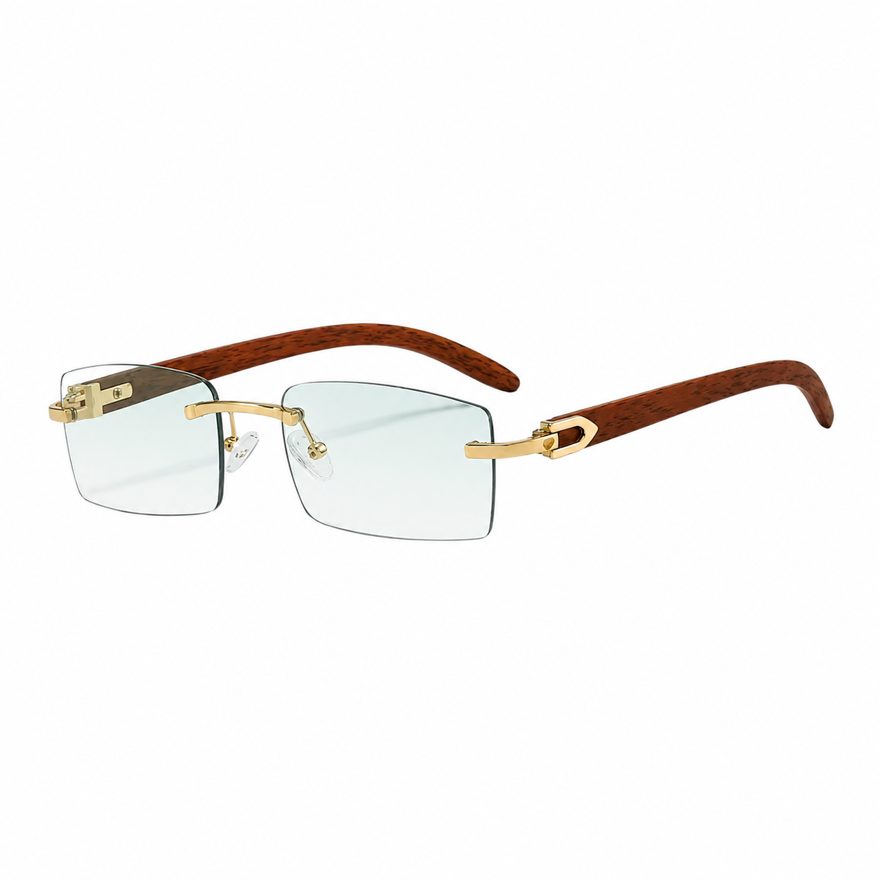 Sonnenbrille Herren Randlos Rechteckig Metallbrücke Verstellbar