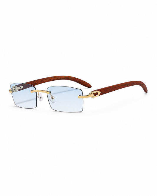 Lunettes de soleil homme Sans monture Rectangulaires Pont métallique Réglables