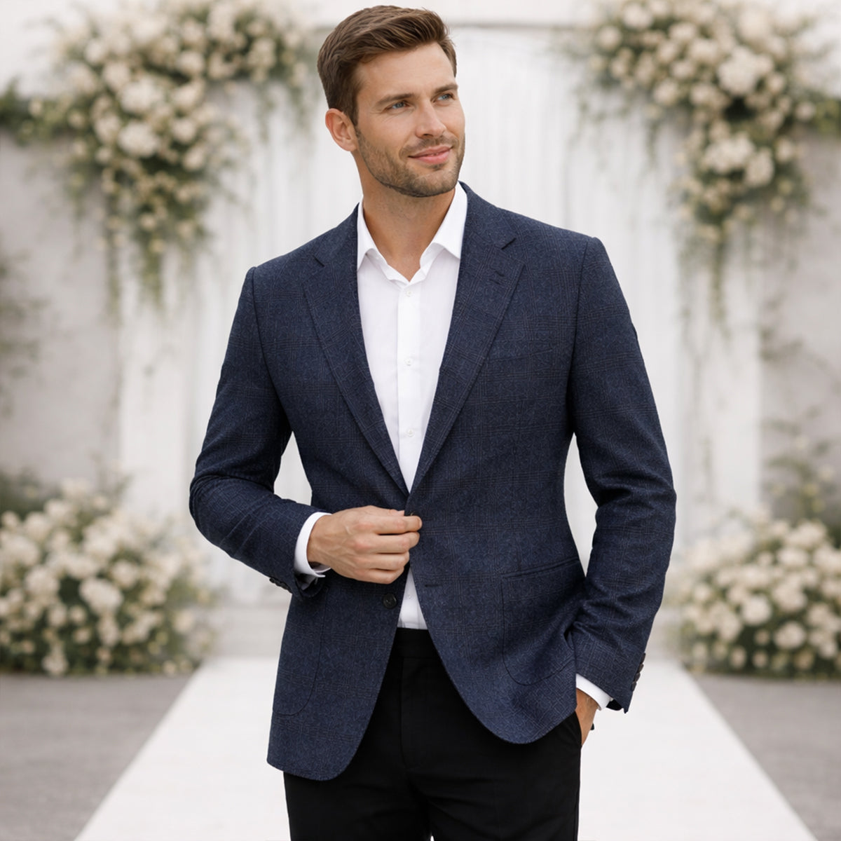 Sakko Herren Regular Fit Business mit Reverskragen und Taschen