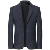 Veste de costume pour homme, coupe droite, business, avec col à revers et poches