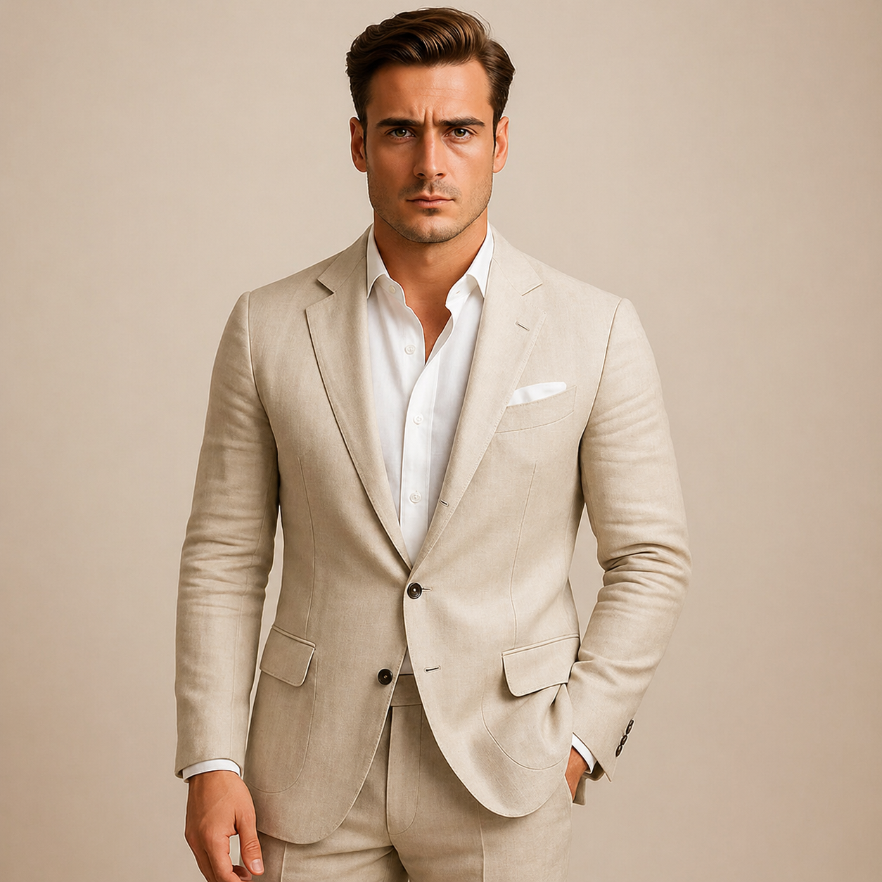 Sakko Herren Regular Fit Business mit Reverskragen und Pattentaschen