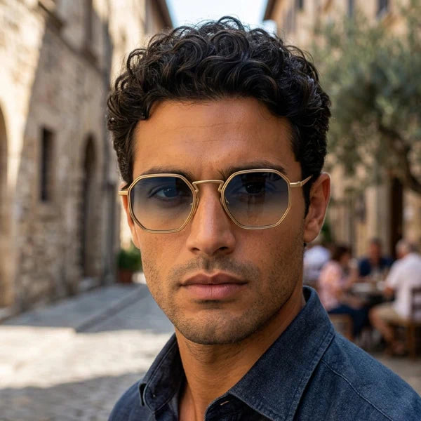 Sonnenbrille Herren Geometrisch Vollrand Winkelsteg Verstellbar
