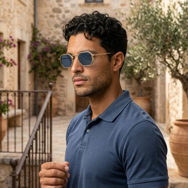 Sonnenbrille Herren Geometrisch Vollrand Winkelsteg Verstellbar