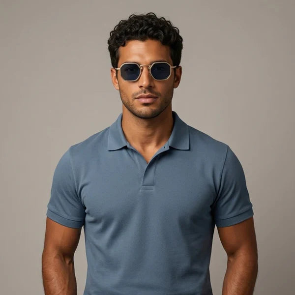 Sonnenbrille Herren Geometrisch Vollrand Winkelsteg Verstellbar