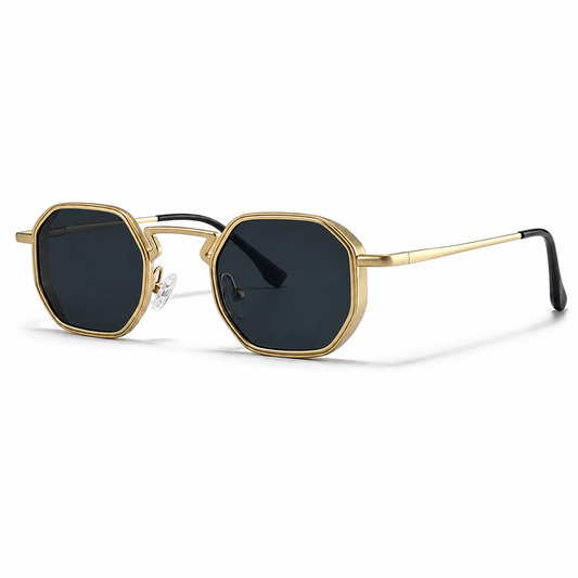 Lunettes de soleil homme Géométrique Cerclée Pont angulaire Réglable
