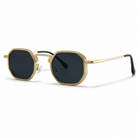Lunettes de soleil homme Géométrique Cerclée Pont angulaire Réglable