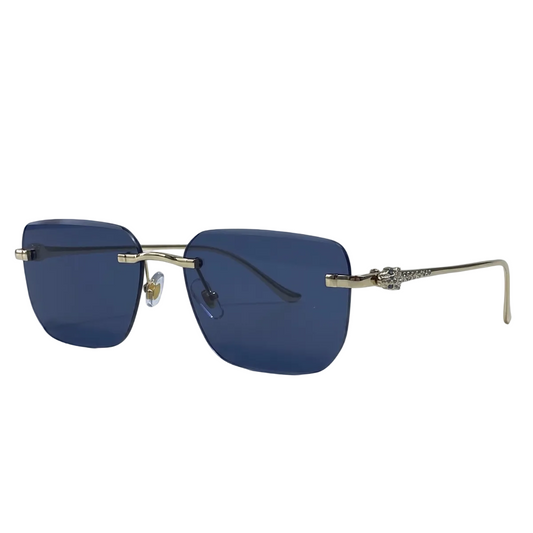 Lunettes de soleil homme sans monture, carrées, ornées de pierres, décontractées