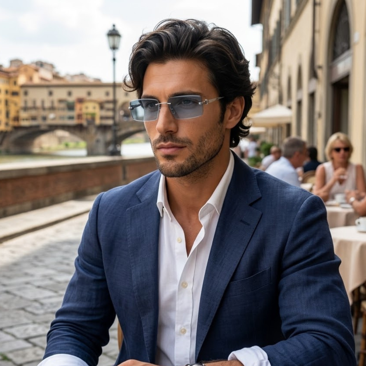 Sonnenbrille Herren Rechteckig Verstellbare Nasenpads Freizeit
