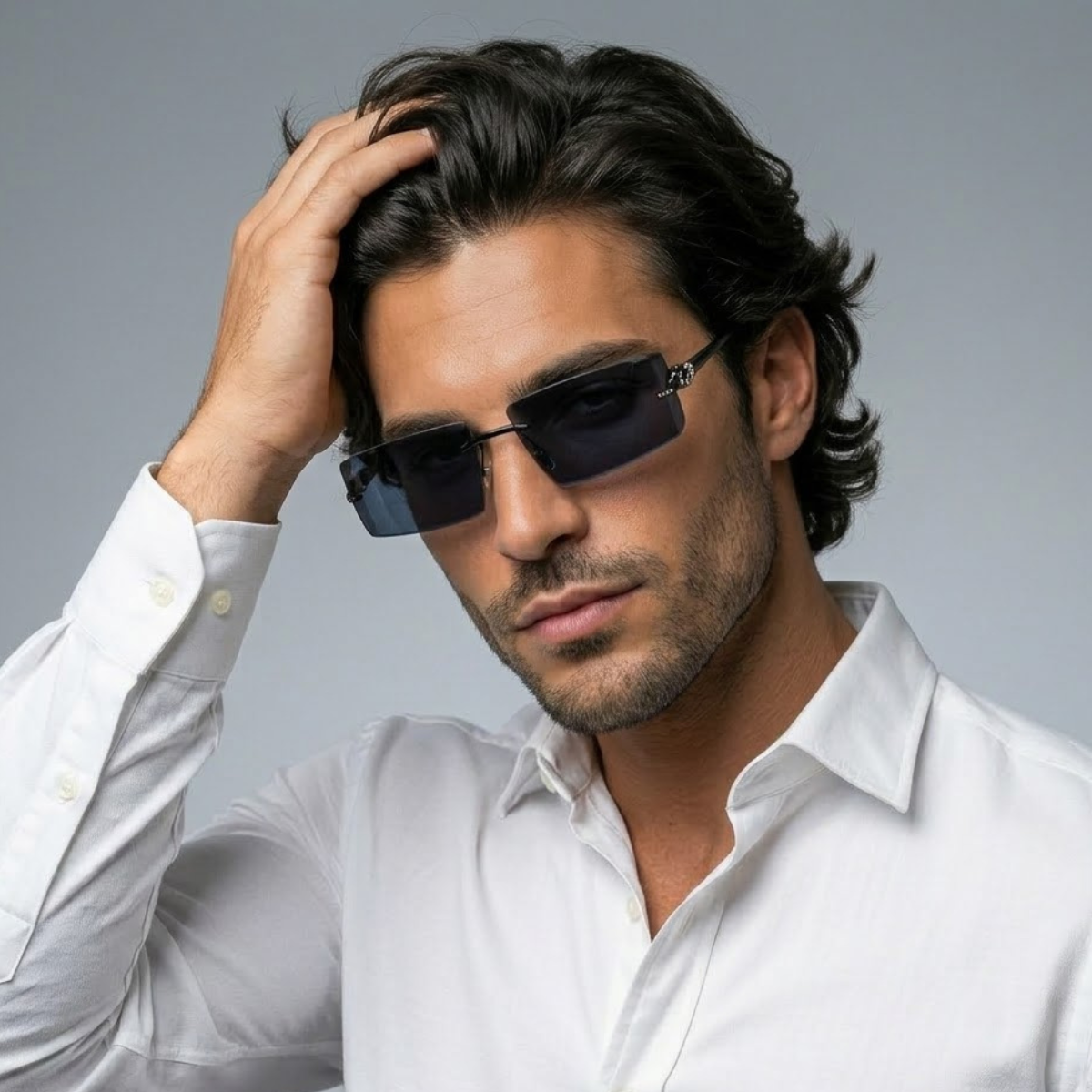 Sonnenbrille Herren Rechteckig Verstellbare Nasenpads Freizeit