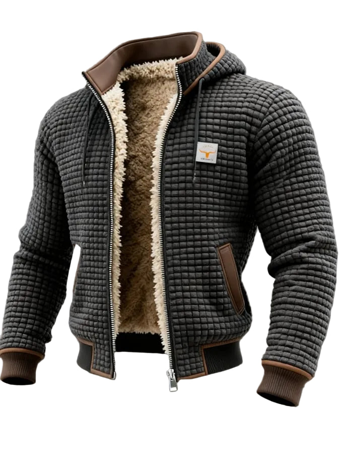 Steppjacke Herren Regular Fit Freizeit Stehkragen Reißverschluss