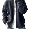 Strickjacke Herren Regular Fit Casual mit Knopfleiste Rundhalsausschnitt