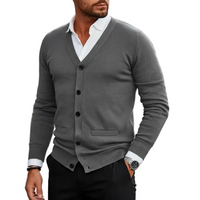 Strickjacke Herren Regular Fit Freizeit V-Ausschnitt Knopfleiste
