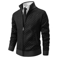 Strickjacke Herren Regular Fit Freizeit Stehkragen Reißverschluss