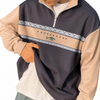 Sweatshirt Herren Stehkragen Halbzip Musterband Langarm