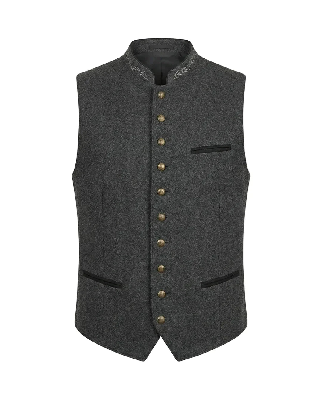 Weste Herren Regular Fit Freizeit Stehkragen Knopfleiste