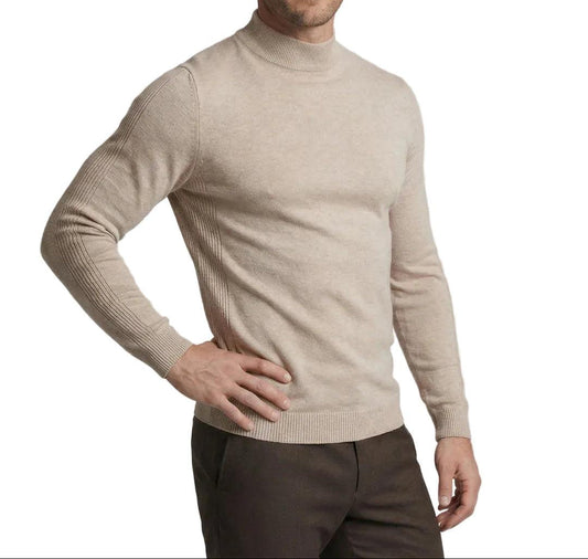 Pull-over col montant homme manches longues coupe droite décontracté
