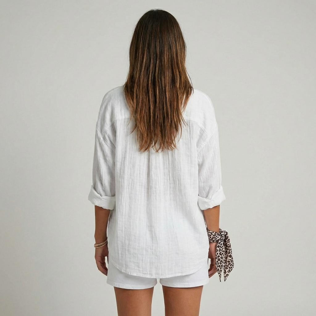 Bluse Damen Figurbetont Plissee Casual