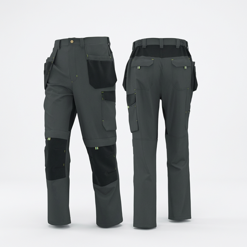 Herren Arbeitshose mit Holstertaschen und Stretch – Perfekt für Handwerker und Bauprofis