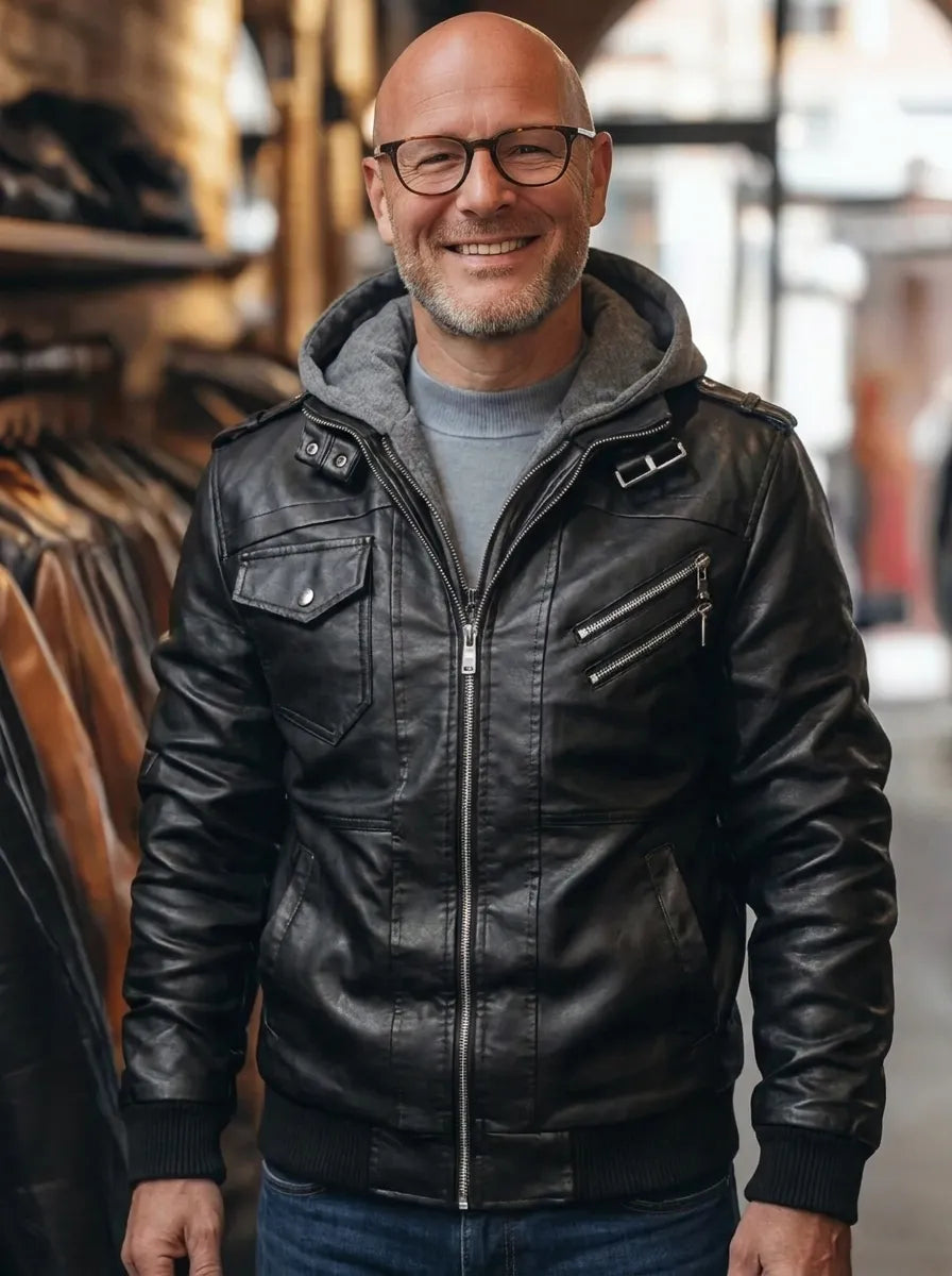 Winterjacke Herren Regular Fit Outdoor mit Kapuze