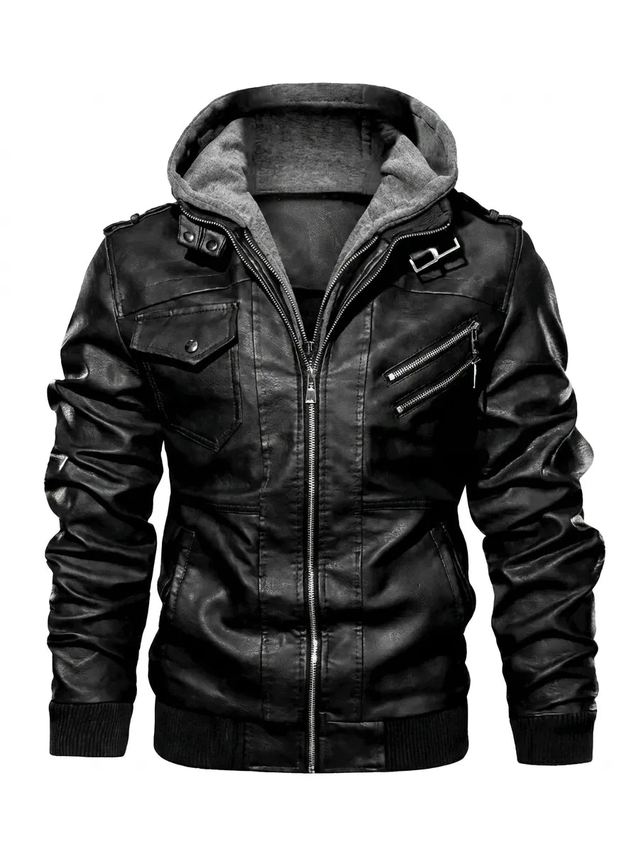 Winterjacke Herren Regular Fit Outdoor mit Kapuze
