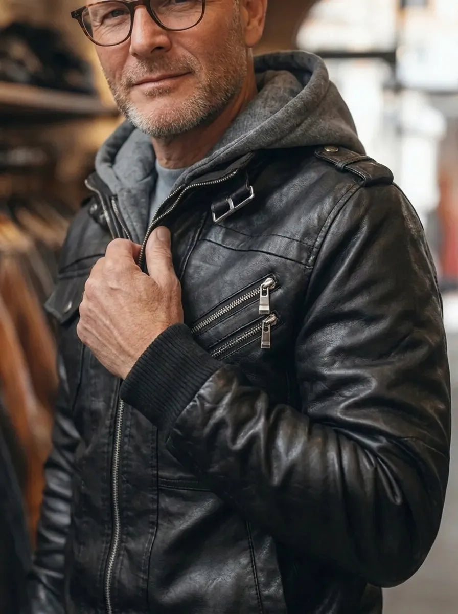 Winterjacke Herren Regular Fit Outdoor mit Kapuze