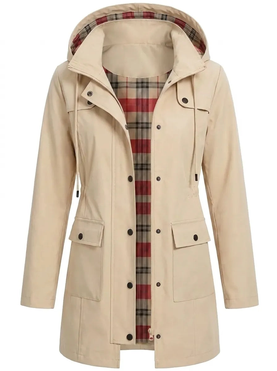 Parka Damen Regular Fit Übergangszeit mit Kapuze und Taschen