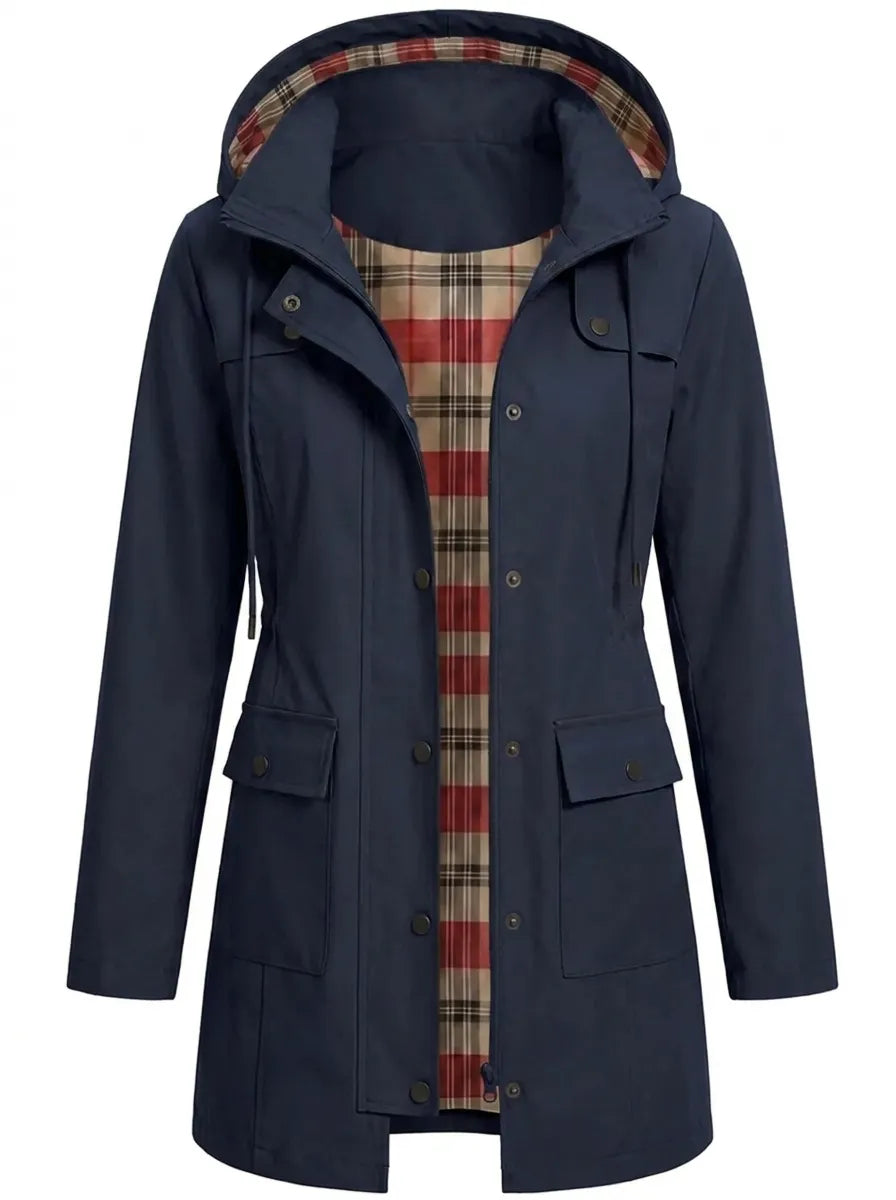 Parka Damen Regular Fit Übergangszeit mit Kapuze und Taschen