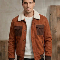 Sherpa Jacke Herren Warm Regular Fit Winter Freizeit