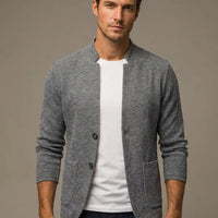 Strickweste Herren Relaxed Fit Casual Mandarinkragen