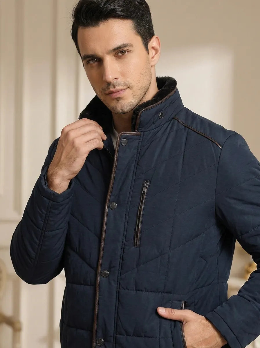 Stefan I Winterjacke Herren Slim Fit Stehkragen Winter Freizeit