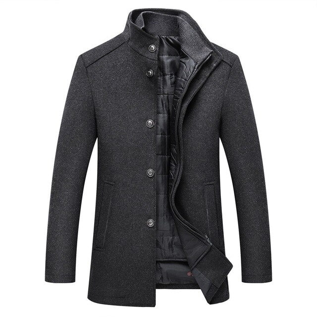 Edith | Manteau d'hiver en laine pour homme avec doublure matelassée