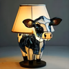 Vintage Tischlampe Glas Kuh Design USB Nachttischlampe