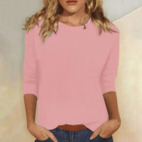 Top Damen Regular Fit Freizeit 3/4-Ärmel Rundhals