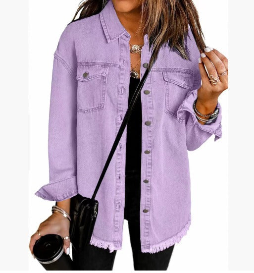 Jeansjacke Damen Relaxed Fit Casual