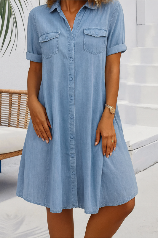 Leichtes Denim-Kleid für Damen im lässigen, eleganten Stil
