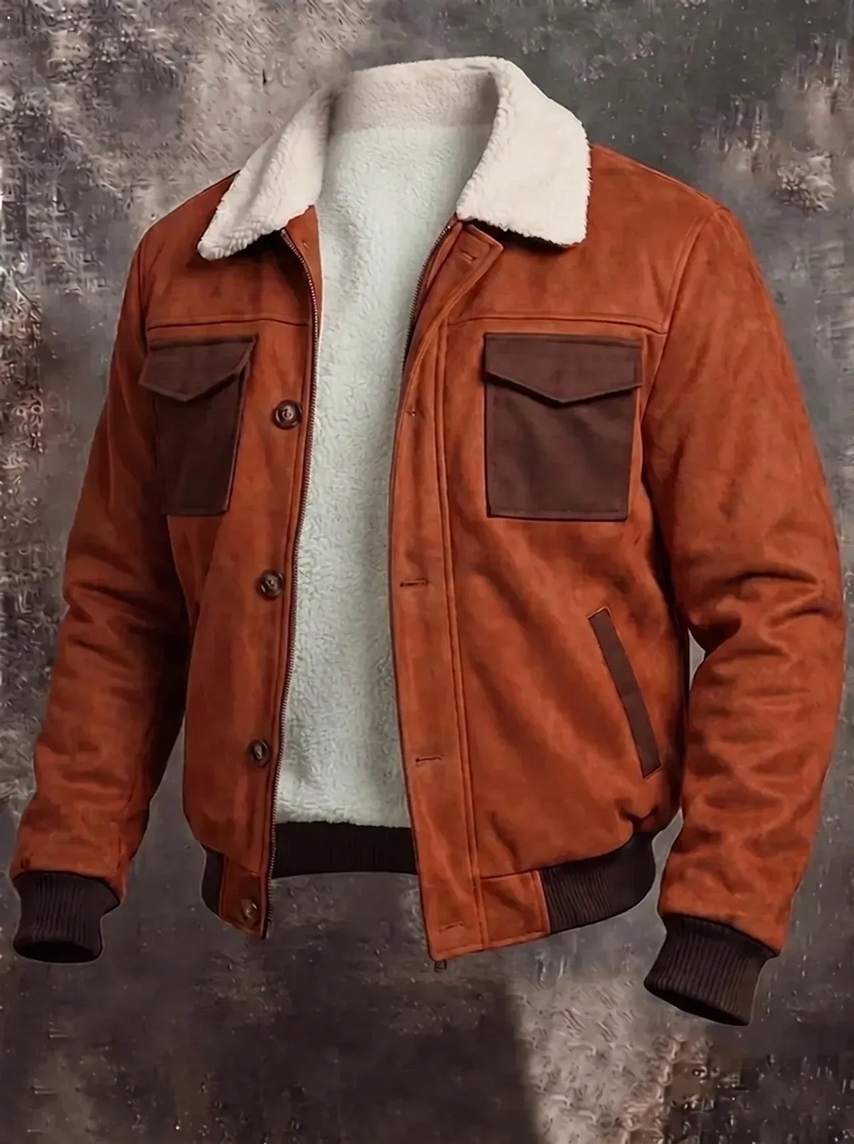 Sherpa Jacke Herren Warm Regular Fit Winter Freizeit