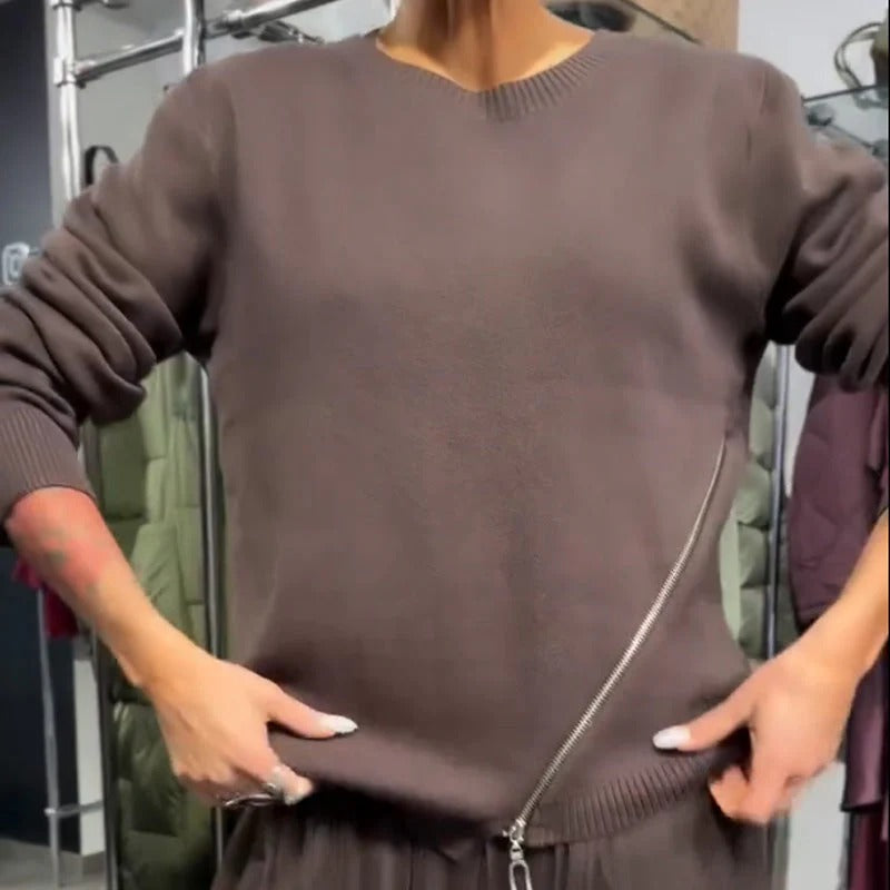 Damen Kleid mit Strickoberteil und fließendem Rock