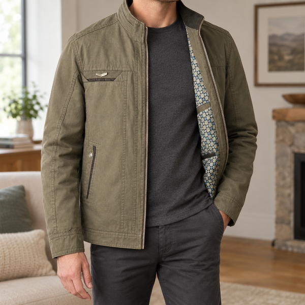 Stehkragenjacke Herren Regular Fit Freizeit