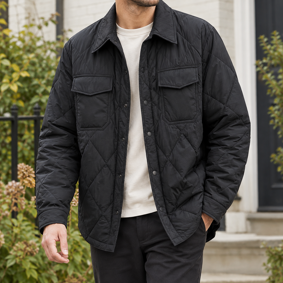 Stepphemdjacke Herren Relaxed Fit Freizeit