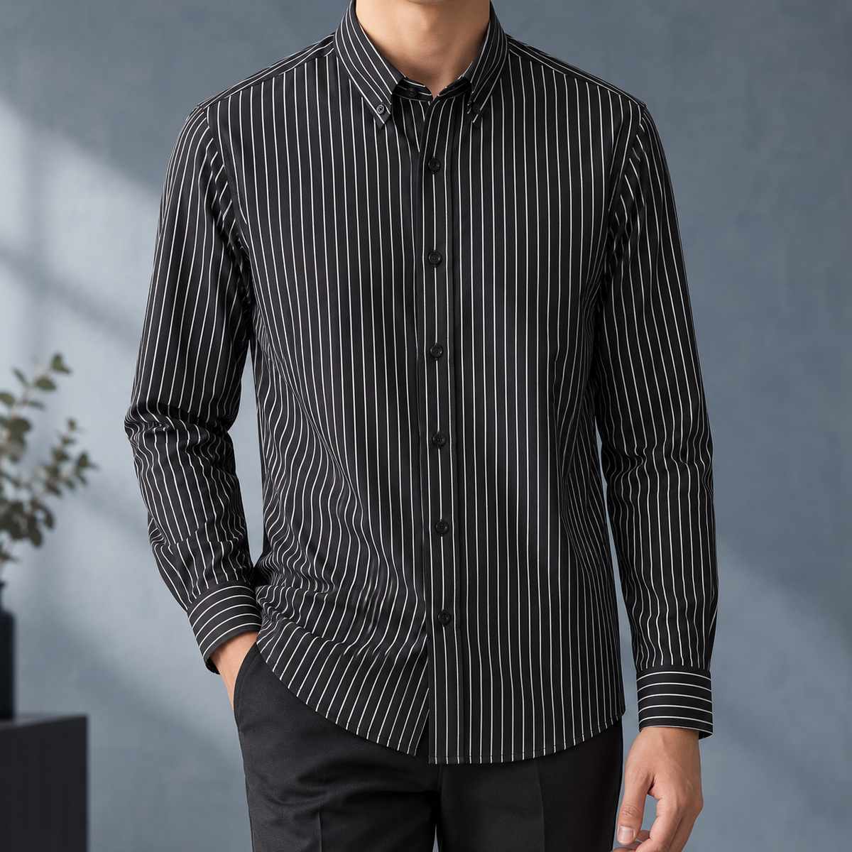 Hemd Herren Slim Fit Business Gestreift