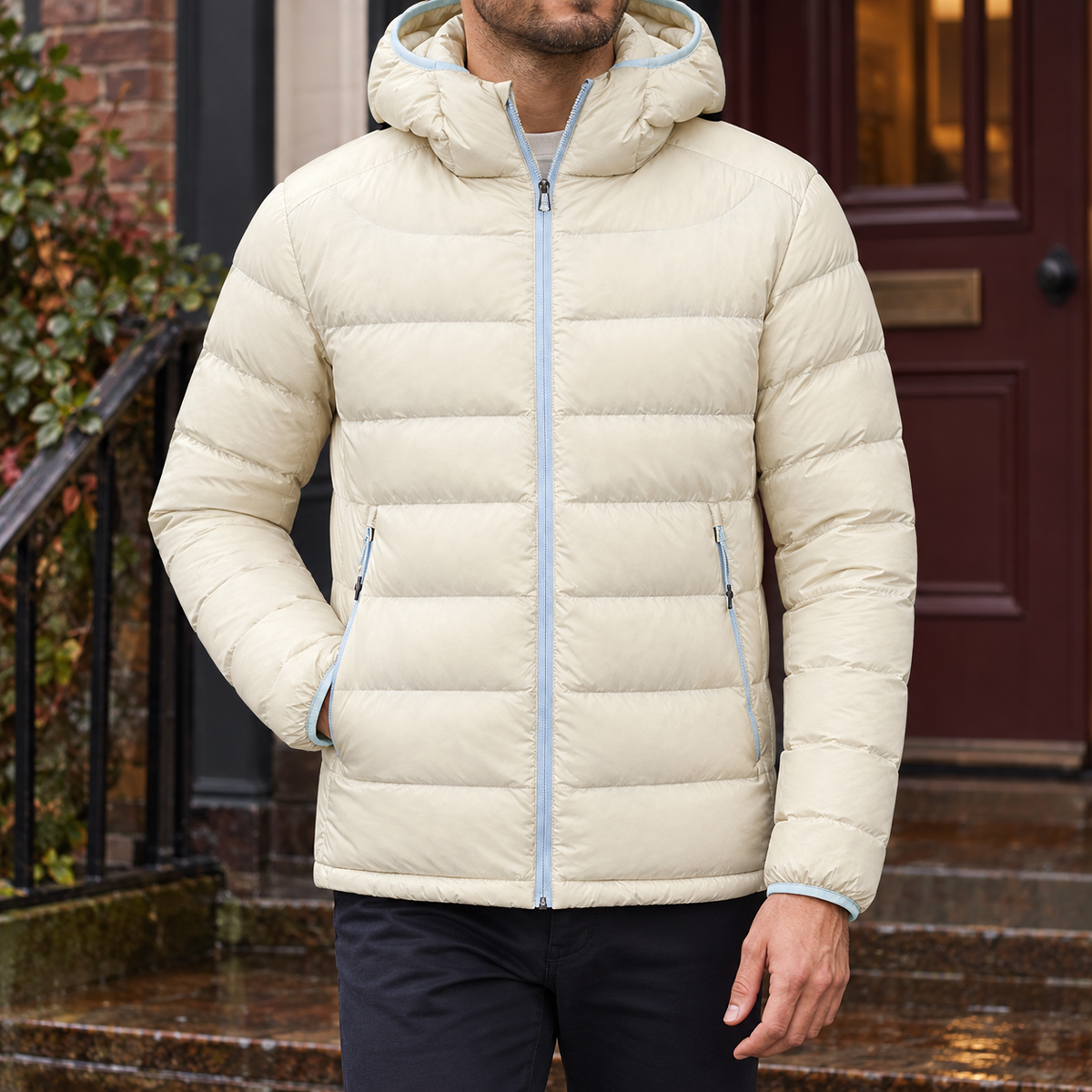 Kapuzenjacke Herren Regular Fit Freizeit Übergangszeit