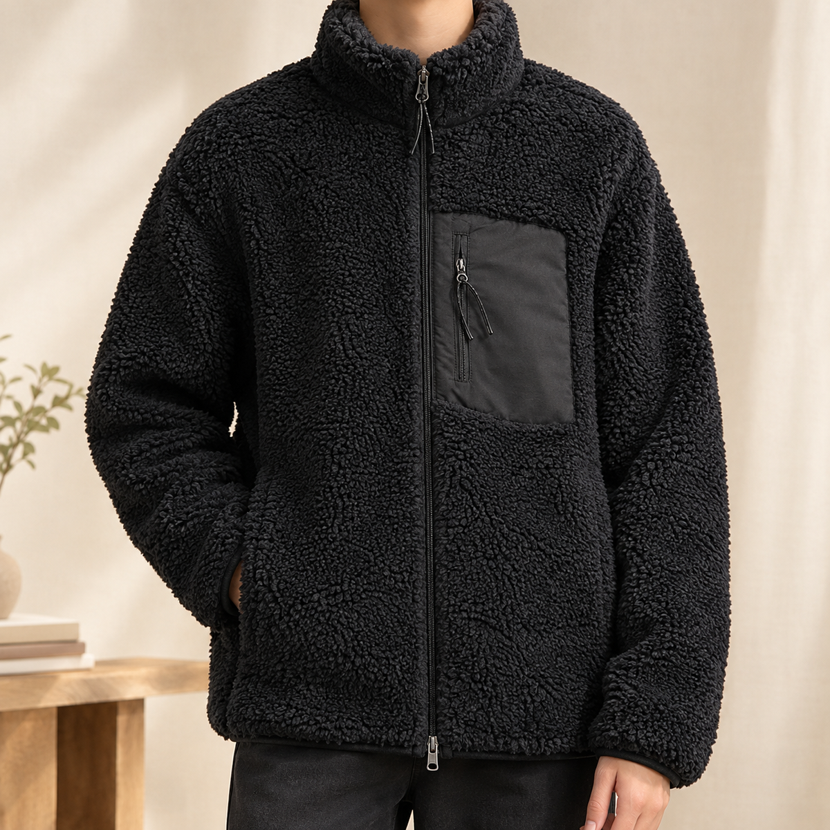 Zip-Jackett Herren Relaxed Fit Freizeit & Übergangszeit