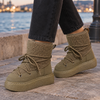 Plattformstiefel Damen Warm Gefüttert Winter