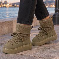 Plattformstiefel Damen Warm Gefüttert Winter