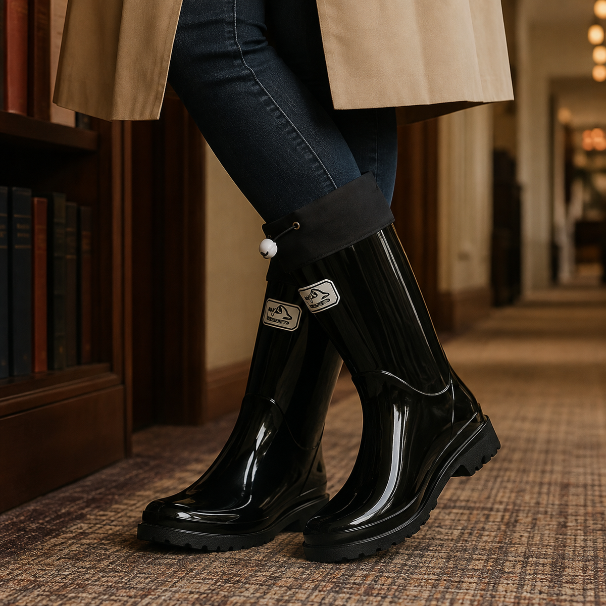 Schnürregenstiefel Damen Rutschfest Knöchelhoch Outdoor