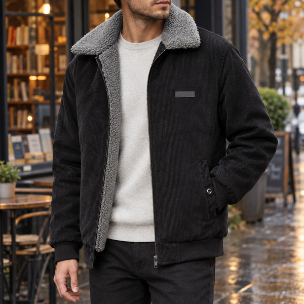 Cordjacke Herren Tailliert Winter Casual