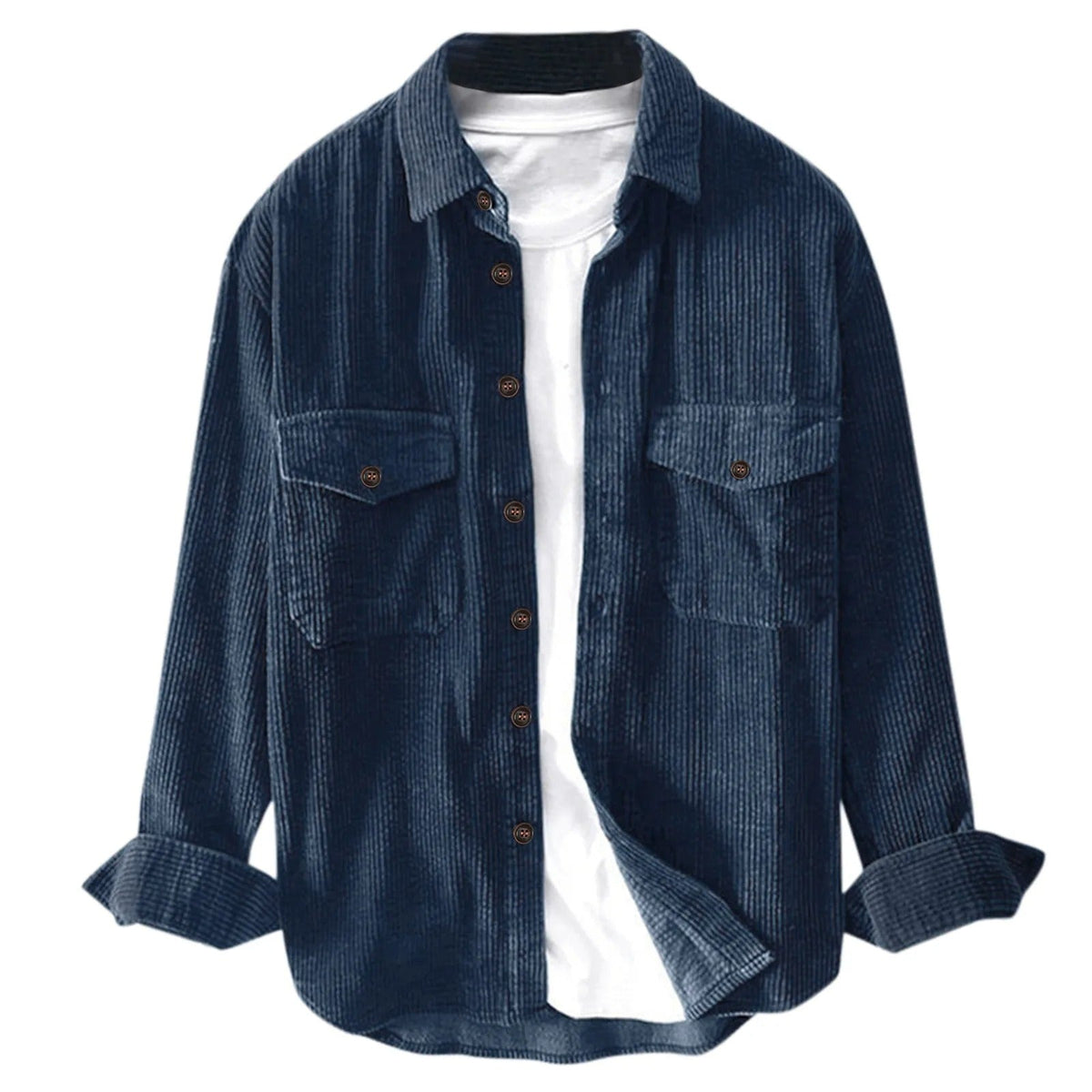 Hemd Herren Regular Fit Casual Cordstruktur
