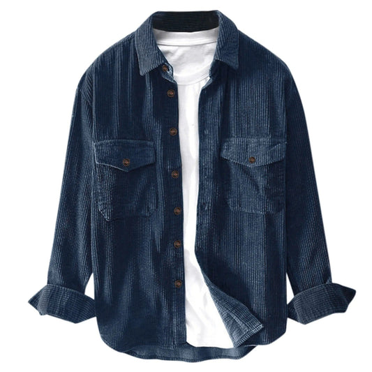 Hemd Herren Regular Fit Casual Cordstruktur