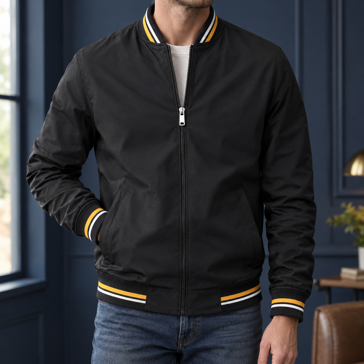 Varsityjacke Herren Regular Fit Freizeit